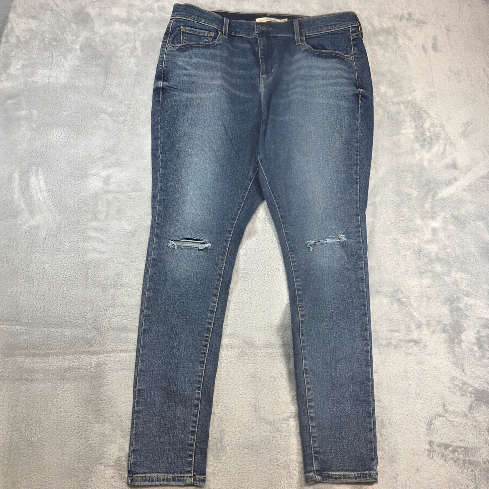 Levi's Women 18W M Blue 720 High‎ Rise Pants Super Skinny Distressed Jeans